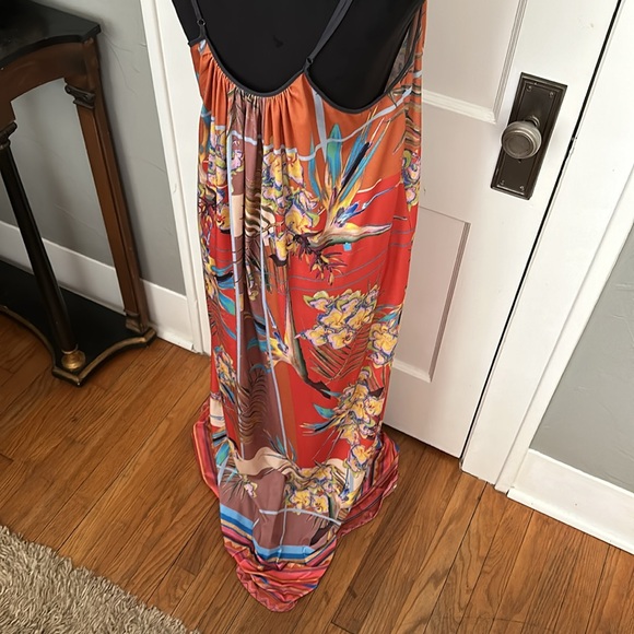 Anthropologie Dream Daily Aija Red Watercolor Tropical Maxi Dress Large - Picture 3 of 7